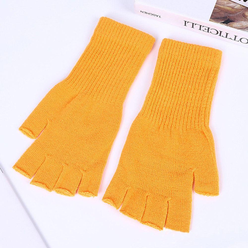 Длинные митенки без пальцев, утолщенные, зимние вязаные перчатки для мужчин и женщин