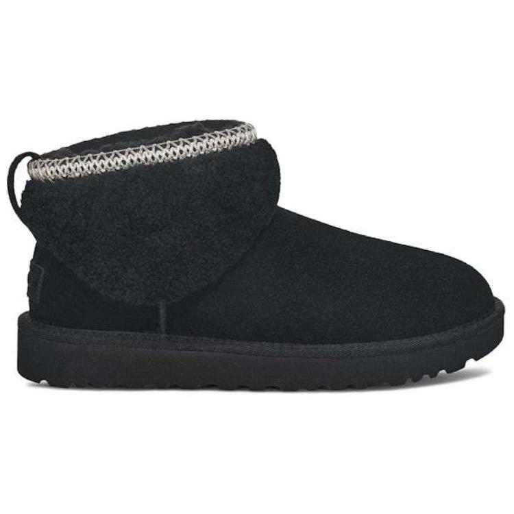 UGG Классические Ультра Мини Макси Кудрявые Сапоги Черные Женские 1158263-BLK