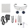 3.5X Dental Magnifier Adjustable Dentist Surgical Loupes with LED Headlight   Silver