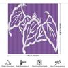 Purple Shower Curtain With White Leaf Pattern Modern Bathroom Decor Waterproof Fabric Material For Home Improvement Easy Install