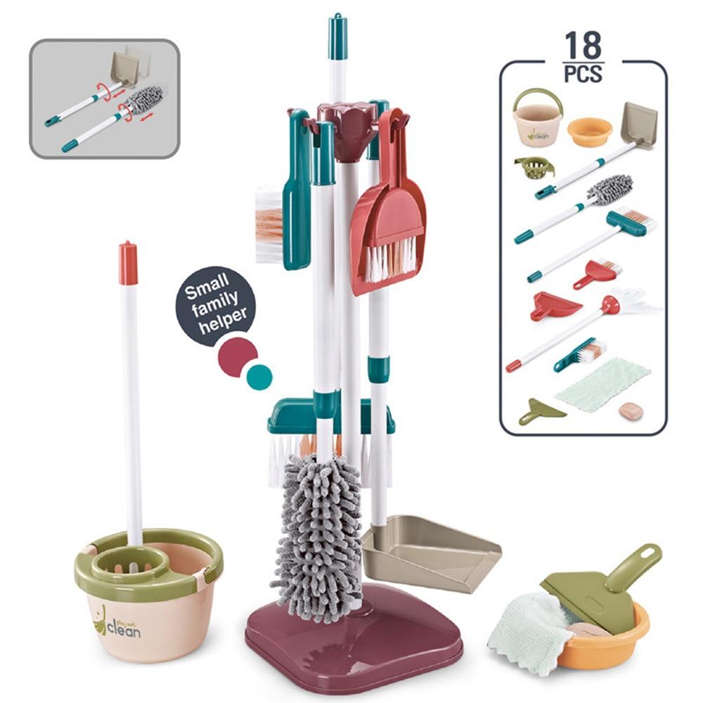 5/8/18/23Pcs Multicolor Cleaning Toy Set Plastic Electric Vacuum Pretend House Play Cleaning Tool Dustpan Set