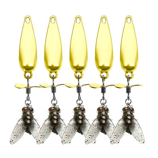 5 шт. Металлические пропеллерные рыболовные приманки Компактные Портативные Простые в использовании Муха Спиннинг Пропеллер Металлические Блестки Жесткие Приманки