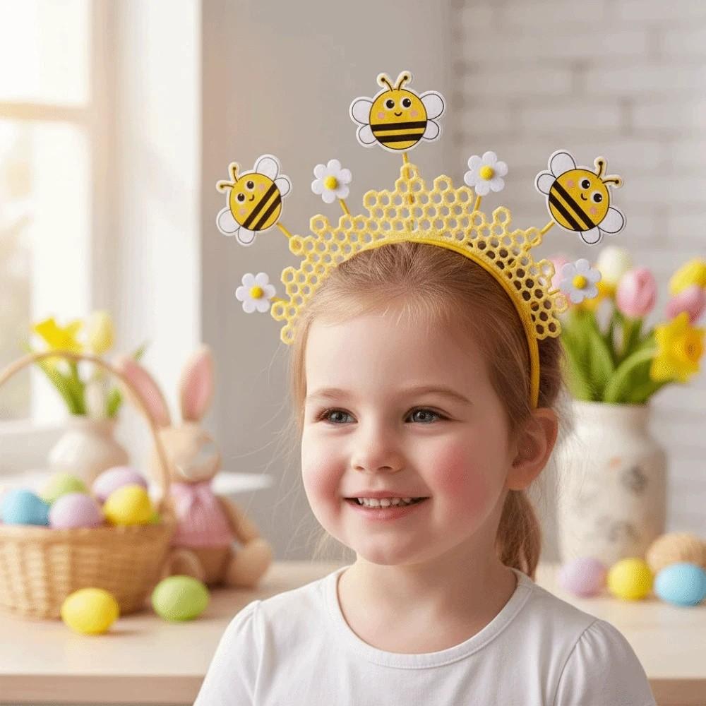 Cartoon Bee Hive Headband Cute Lightweight Bee Hair Accessories Funny Plastic Holiday Party Accessories Cosplay Convention