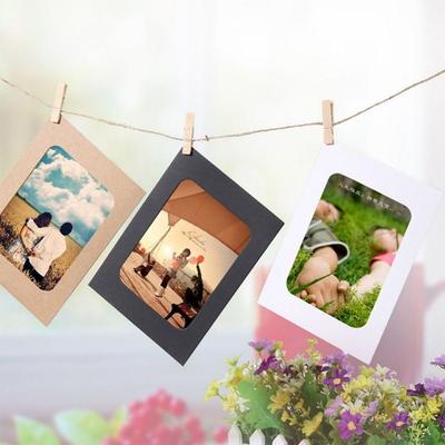 10 шт. Декор для дома Бумажные фоторамки Сделай сам Крафт Прочный Альбом для фотографий Поделка Практичная Комбинация Бумажная рамка с зажимами
