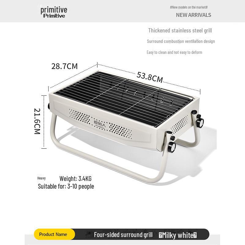 Портативный складной угольный гриль-барбекю для приготовления пищи на открытом воздухе