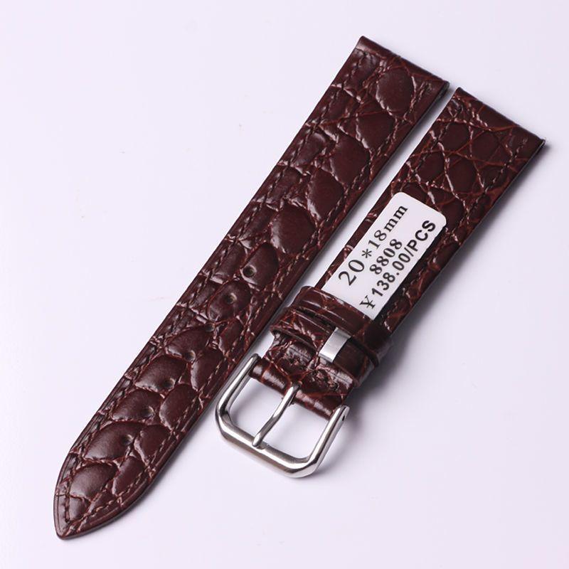 Ремешок из натуральной кожи с узором под крокодиловый камень - Универсальный кожаный ремешок для часов из чистой телячьей кожи, ультратонкий, удобный для 12/13/14/15/16/17/18/19/20/21/22 мм