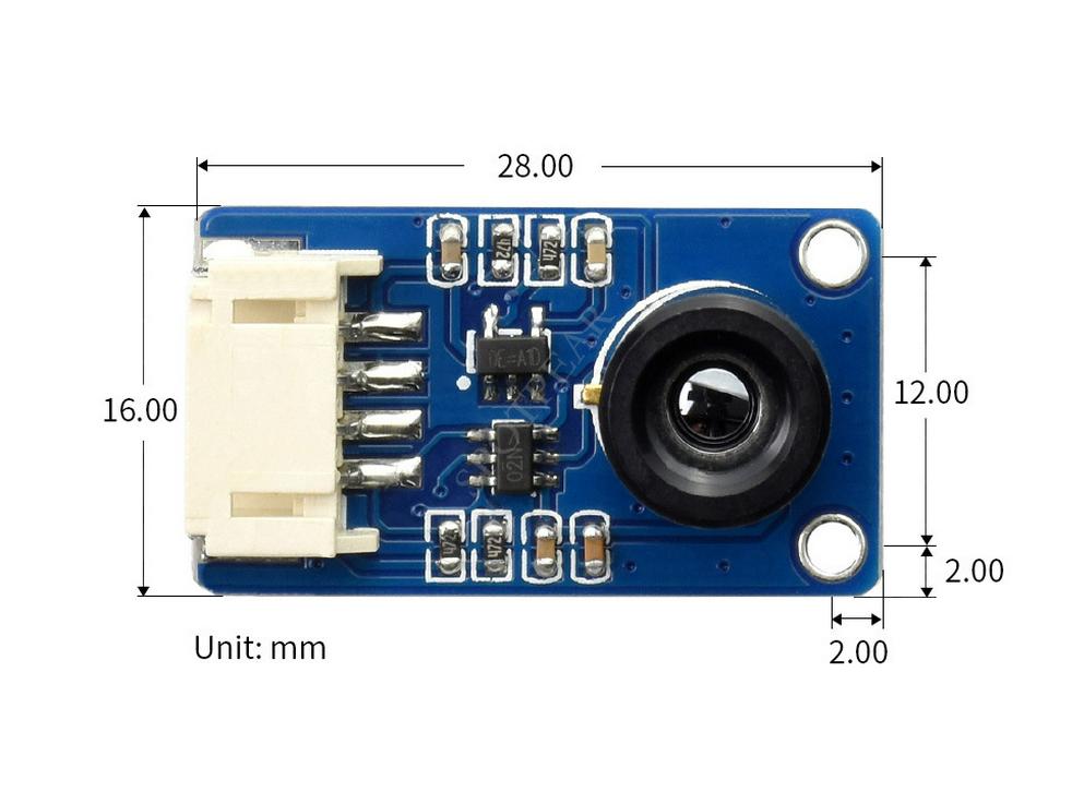 Модуль ИК-тепловизора MLX90641 16x12 пикселей для Arduino/STM32/Raspberry Pi