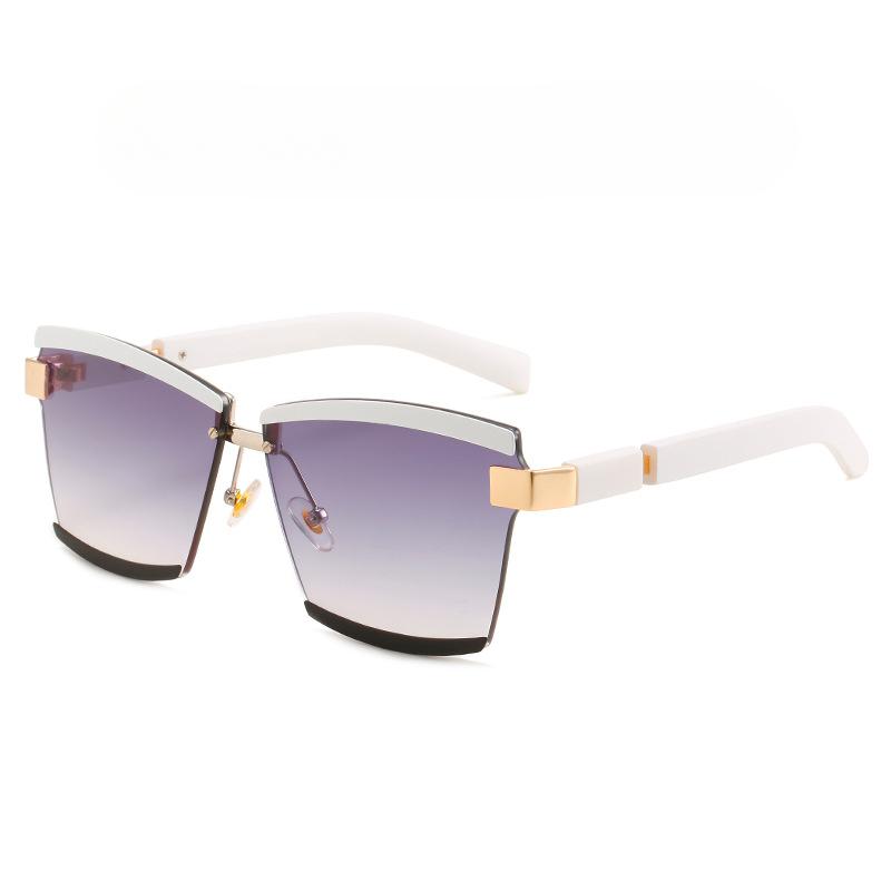 Солнцезащитные очки без оправы квадратные женские вдохновленные разноцветные модные оттенки винтажные очки