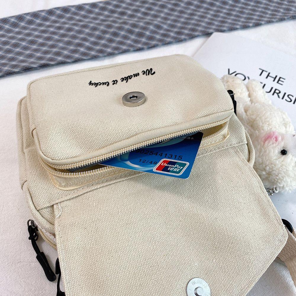Women'S Messenger Bags Ladies Canvas Printed Cute Envelope Bag Lady Sweet Cartoon Student Shoulder Bag Small Square Flap Bags