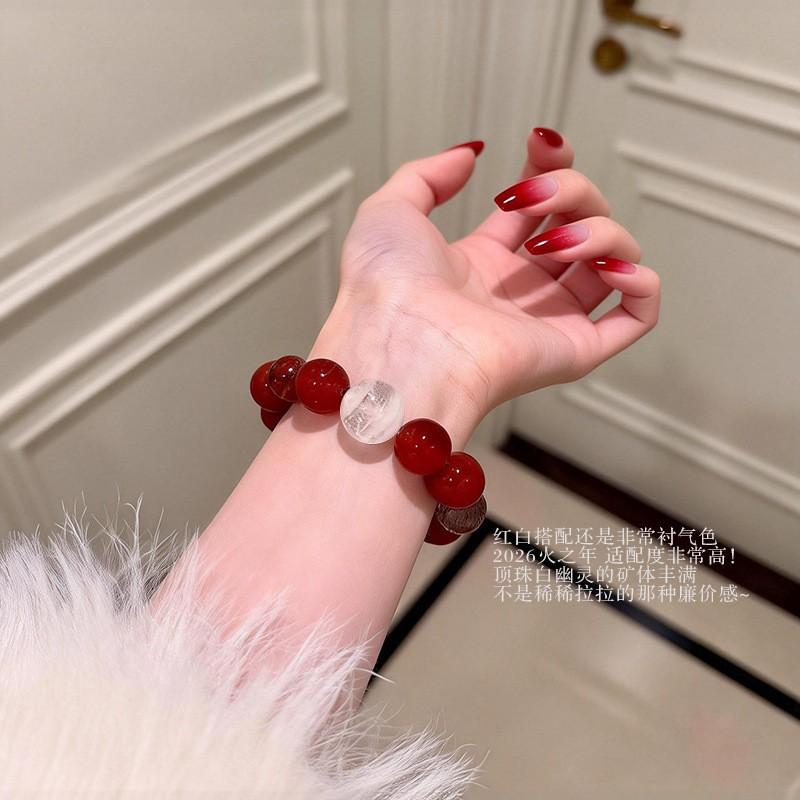 Natural Red Agate Super Seven Crystal Bracelet Women 2025 New Luxury Original Design