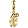 [M6982] - Позолоченный кулон 'Passion Tennis' (ракетка) белое золото - 25x10 мм