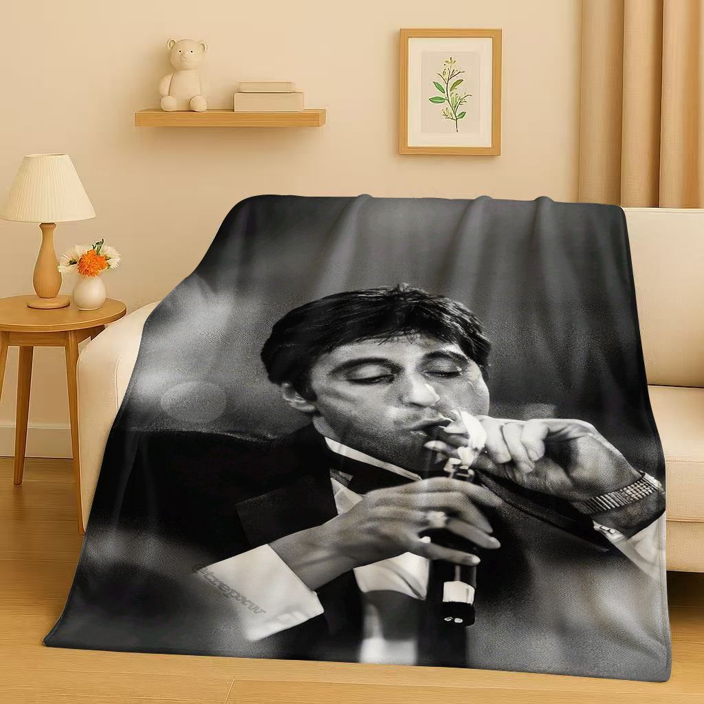 Classic Scarface Tony Gang Movie Flannel Blanket,Ultra Soft Plush Throw for Home Bedroom Bed Sofa Cover Office Picnic Kids Gift