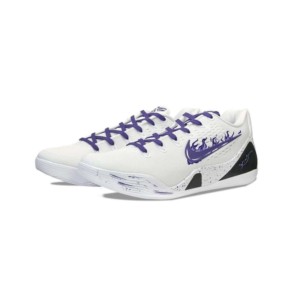 Nike Kobe 9 YDCC Purple Flame Slip Resistant Abrasion Resistant Slip Resistant Abrasion Resistant Low top IH1401-100(Team501-)