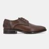 Men's Dark Brown Smooth Leather Derbies with Thin Laces