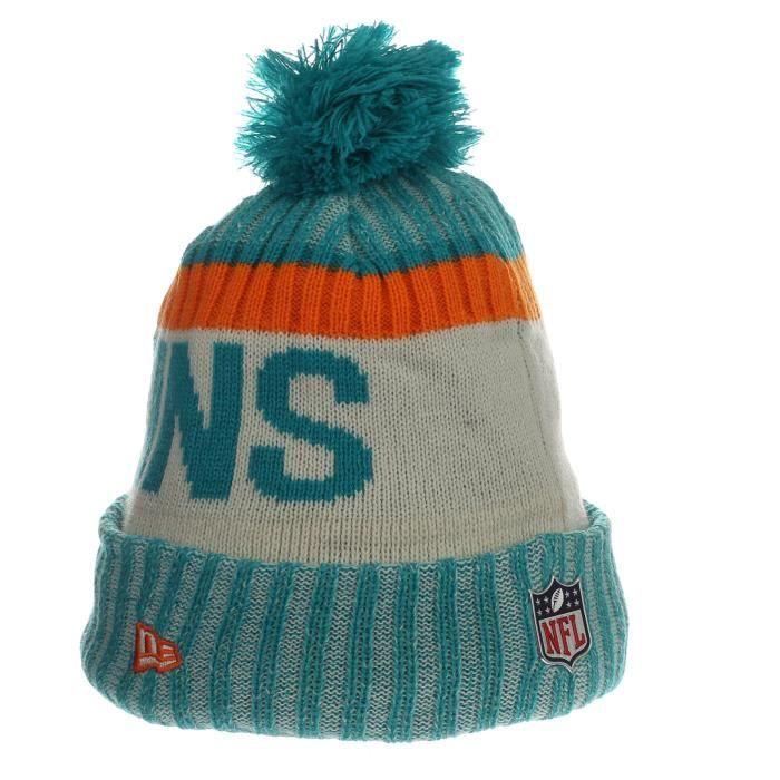 Newera Et Nfl Bonnet Tricoté À La Main En Tricot Bobble ~ Miami Dolphins