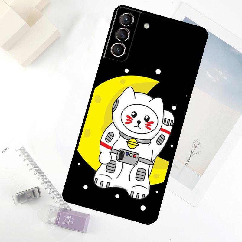 Japanese Lucky Cat Art Phone Case For Samsung Galaxy S25 S24 S23 S22 S21 S20 S26 Ultra S10 Plus S23 FE S25 FE Cover