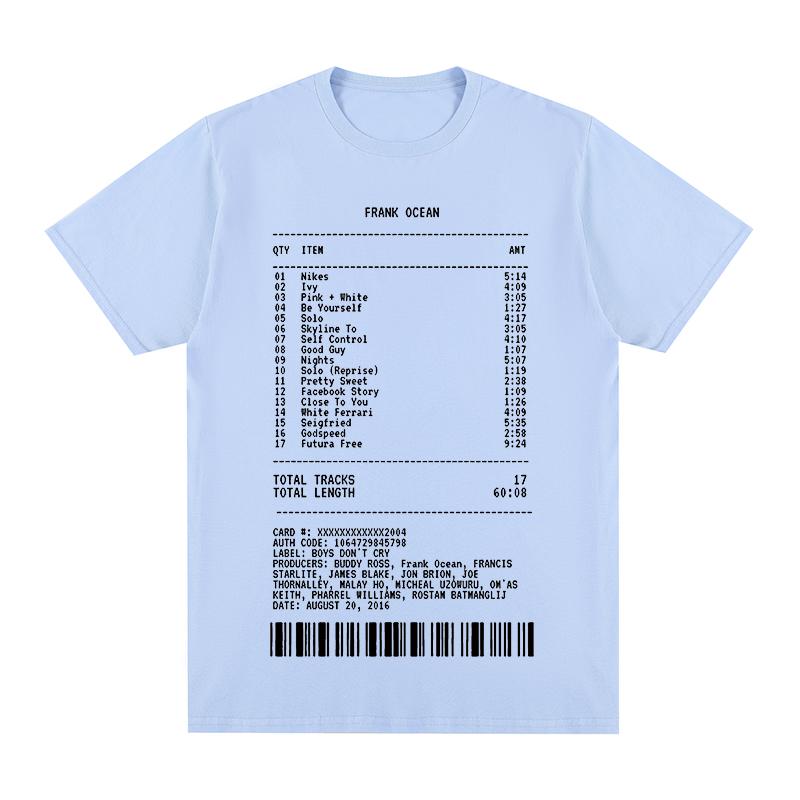 blond frank album receipt Vintage tshirt Cotton Men T shirt New TEE TSHIRT Womens tops