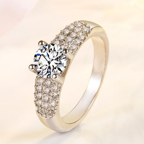 Кольцо с цирконием, изысканное мастерство, блестящая геометрическая полировка, ослепительный долговечный ювелирный аксессуар, женское обещание