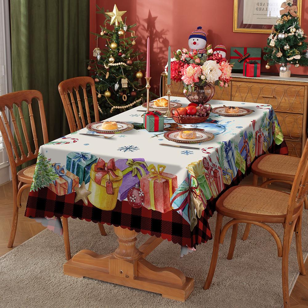 Скатерть 1шт водонепроницаемая и жиростойкая обеденная столовая обитая полиэфирной тканью