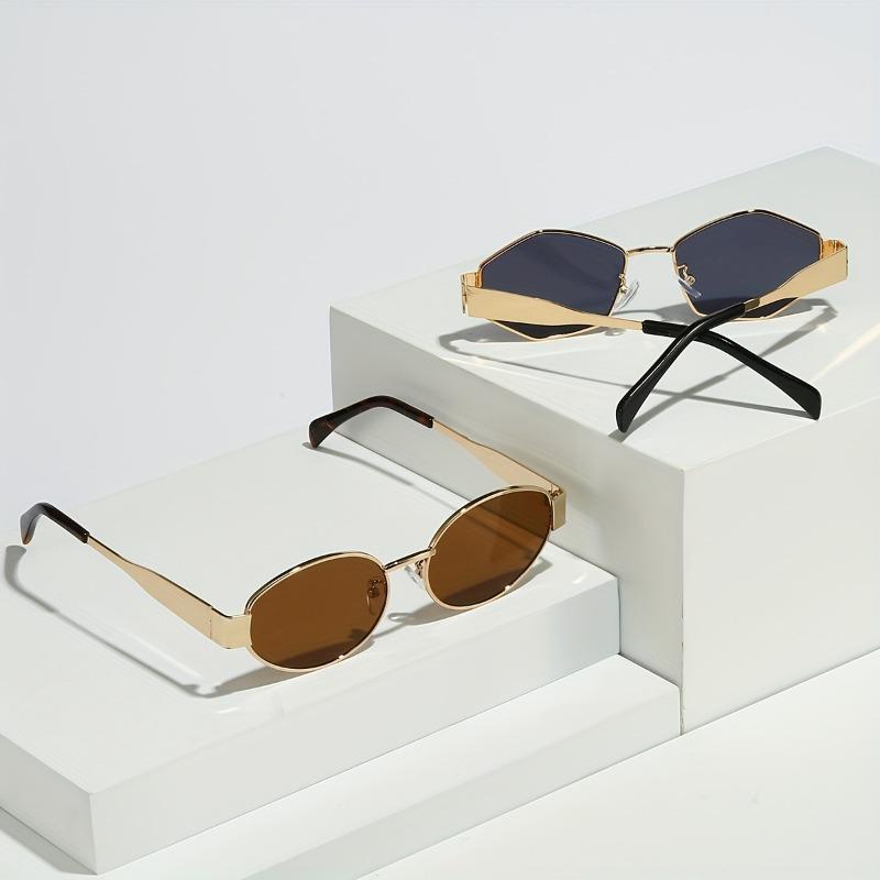 2 шт. очков, подходящих как для мужчин, так и для женщин, с ретро-металлическими оправами, идеально подходят для вечеринок и являются идеальными подарками.