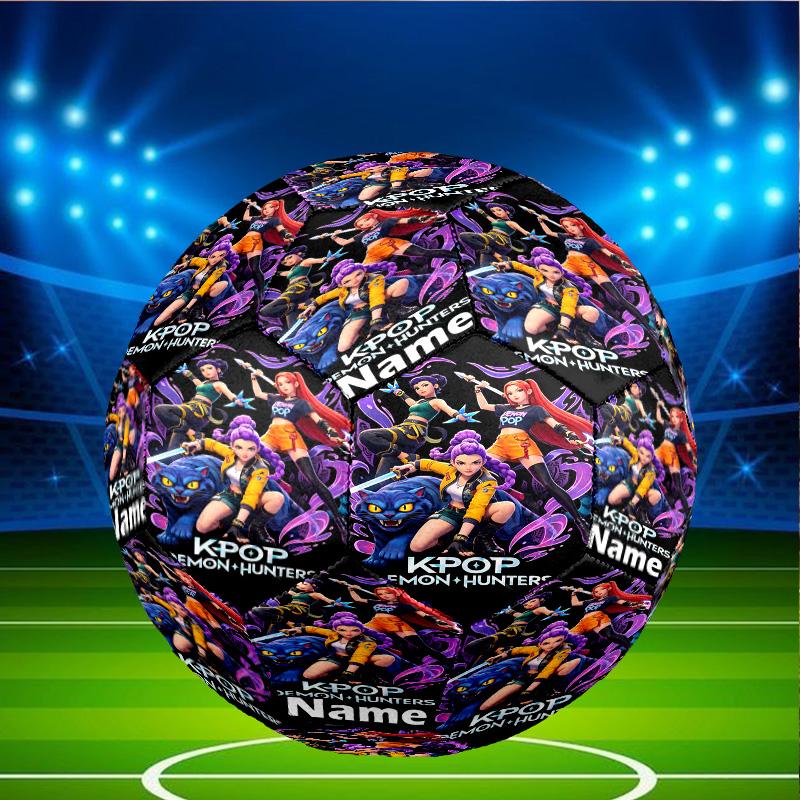 Custom Name Personalized KPop Demon Hunters-A Print Size 5 Soccer Ball Training & Match Football, for Team, Kicking, Gift for Football Enthusiasts