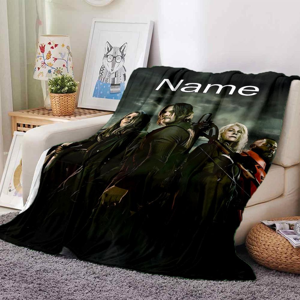 Customiz Name Personality The Walking Dead Blanket Soft &Warm Sofa Office Bed Travel Lunch Break Blanket, Gift Suitable All Seasons
