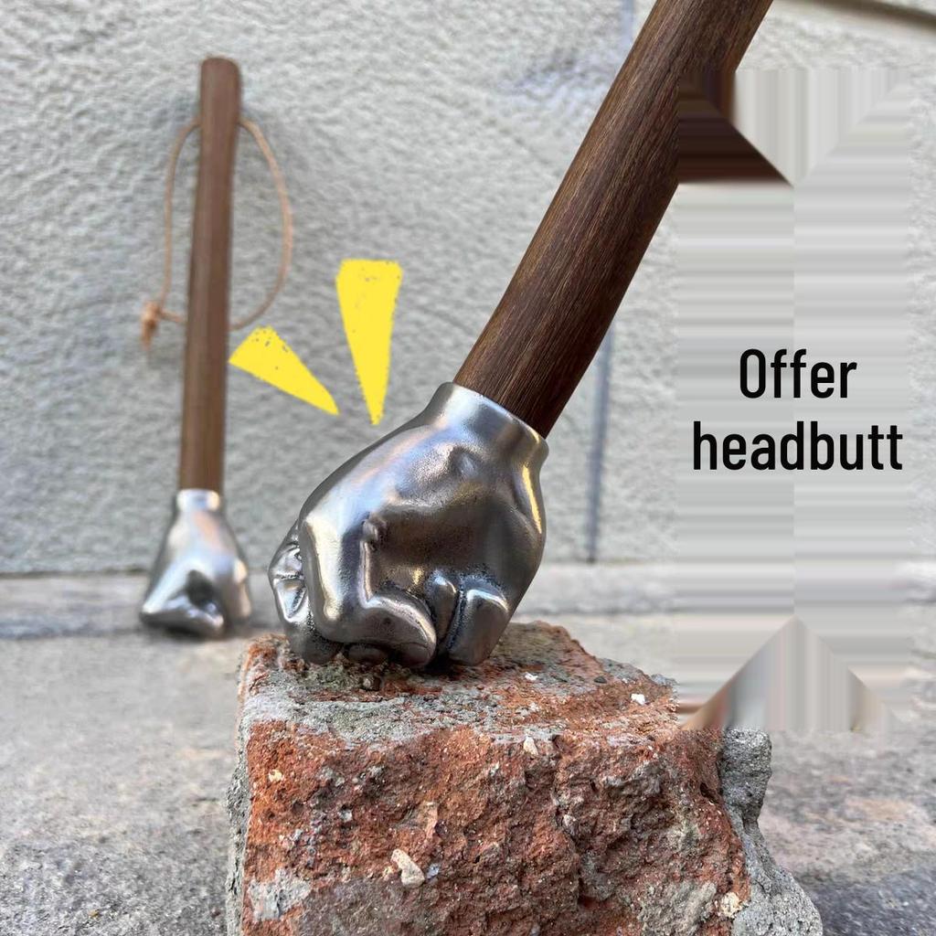 Small Wooden Handle Fist Hammer for Handicrafts, Household, and Self-Defense.