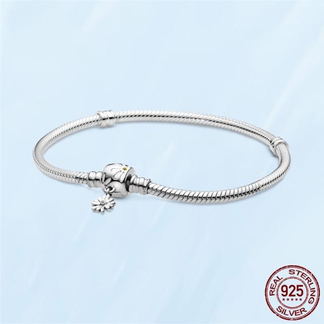 Femme Браслет 925 пробы стерлингового серебра змея браслет-цепочка в форме сердца для женщин Fit Charms Бусины ювелирные изделия подарок