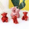 3D Форма из силикона в виде медведя для креативного изготовления свечей, гибкая и легко моющаяся, украшение для рукоделия и декораций