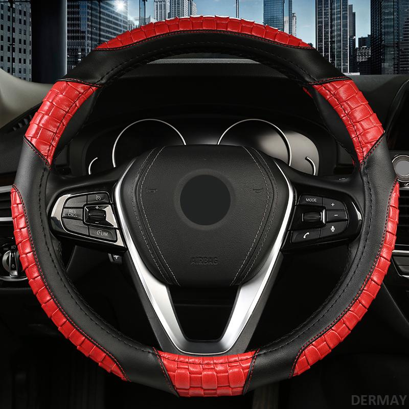 DERMAY роскошный автомобильный чехол на руль, кожаная оплетка, мягкая нескользящая для BMW X5 X6 X7 E53 E70 F15 F85 G05 E71 E72 F16 F86