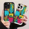 JT552 Яркий поп-арт-принт с растением для iPhone 17 16 15 14 13 12 Pro Max Samsung S26 S25 Ultra A17 A07 A56 A16 A15 Xiaomi 15T Redmi 15c 14C Note 11 Мягкий чехол