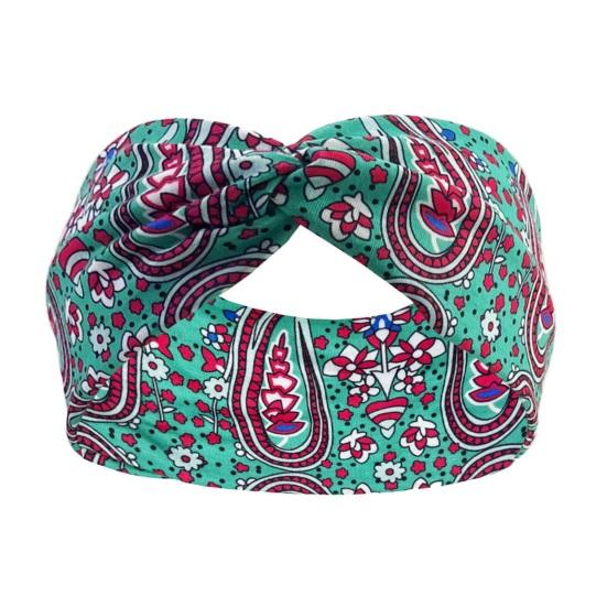Женская повседневная повязка на голову для йоги с перекрестным узлом, высокоэластичная тюрбан в богемном стиле с принтом, повязка на голову, поглощающая пот, спортивная повязка для волос