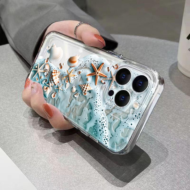 Чехол для телефона с ракушками для Samsung Galaxy S26 Ultra 5G S25 Plus S24 FE S23 S22 A17 A37 A57 A55 A54 A36 A35 Прозрачный ТПУ чехол