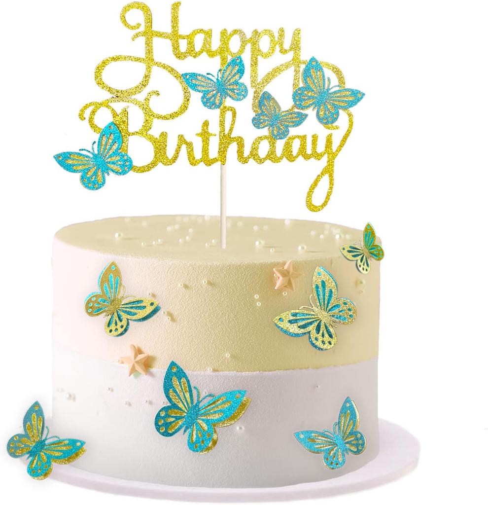 13 шт. Ярко-розовые 3D бабочки, топперы для торта, топпер для кексов для девочек, женский топпер для торта на день рождения, украшение для торта на день рождения