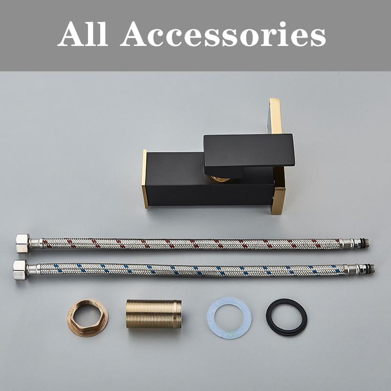 Смеситель для раковины Blackgold для ванной комнаты с одной ручкой и одним отверстием в форме буквы «С», смеситель для туалетного столика с горячей и холодной водой