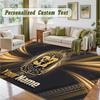 Crystal Velvet Square Rug Custom NameBoston Bruins Pattern Non Slip Home Floor Decor Rug
