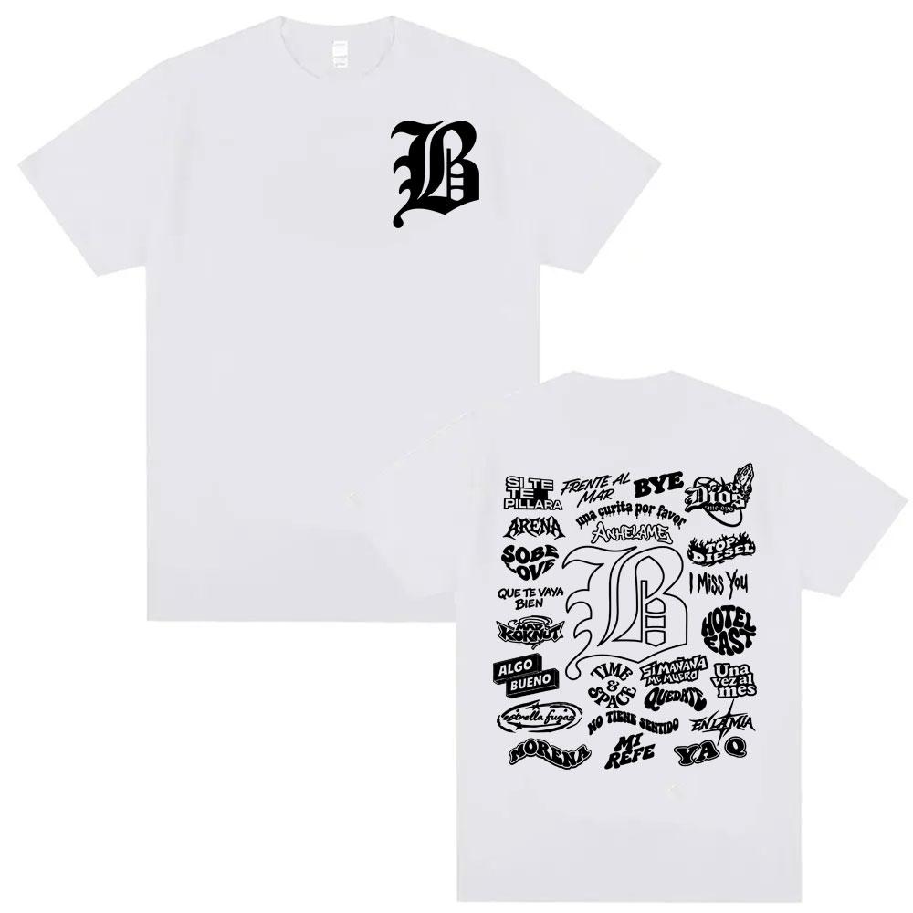 Rapper Beele Borondo Letters Printed TShirt Unisexs Clothing Oversized Hip Hop Classic Tshirts Harajuku Fashion Trending T Shirts