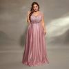 Plus Size Solid Color Sexy Long Evening Dress for Birthday Party