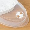 Steamed Fish Plate with Transparent Cover Microwaveable Fish Steamer Pan Cooking Dish for Home Kitchen