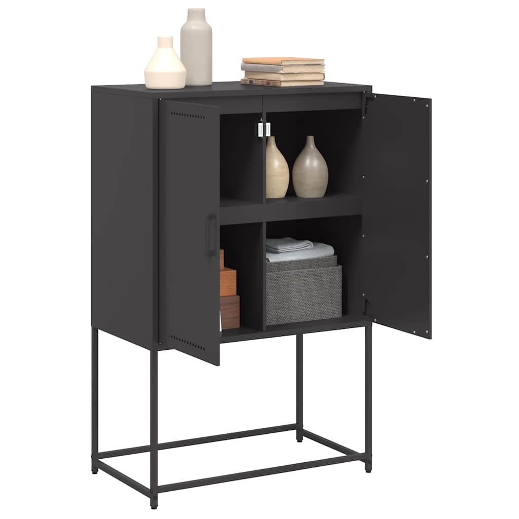 Highboard Black 68.5 x 38.5 x 107 cm Steel