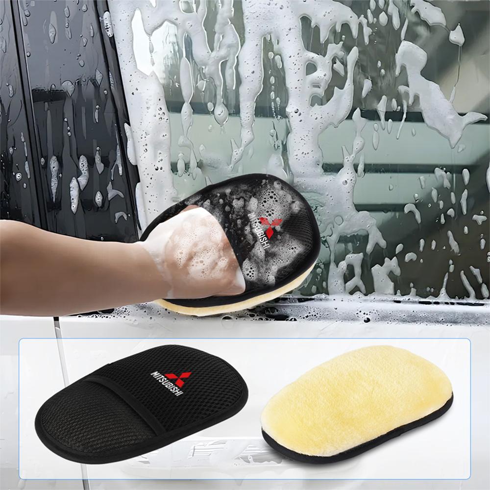 cxgpwl1 1pcs Car Washing Gloves Cleaning Brush Motorcycle Washer Auto Care Products for Mitsubishi Lancer 10 Xpander Pajero 4 Montero V7