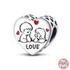 100% Copper Heart Shaped Warm Family Charm Beads Fit Qikaola Original Bracelets Fine Diy Mother'S Day Jewelry Gifts