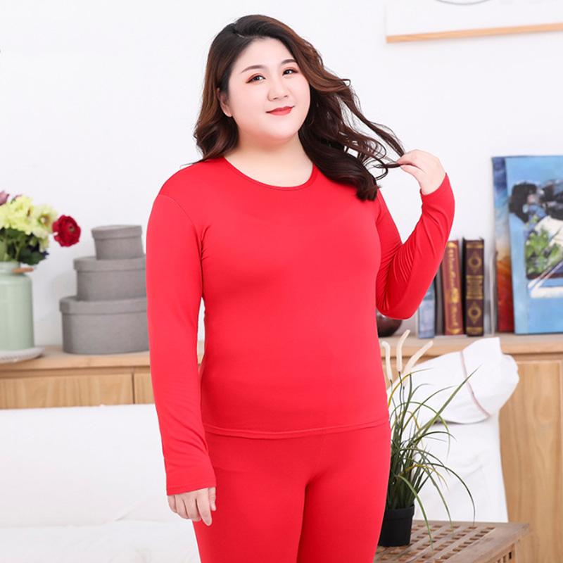 2 шт. теплое однотонное термобелье с круглым вырезом, высокое качество, большие размеры, длинные кальсоны, женские форменные комплекты M-10XL