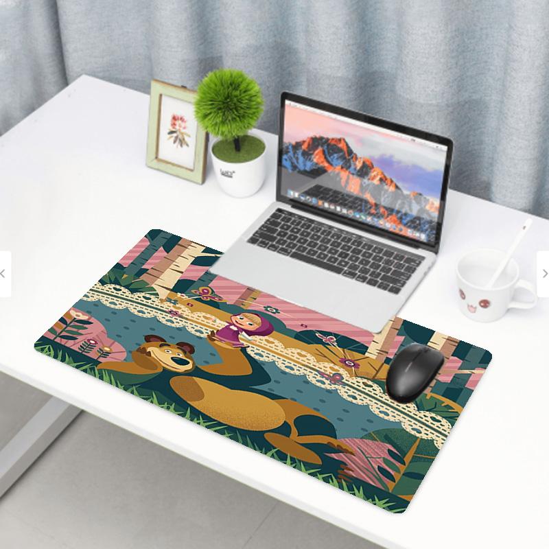 Masha and the Bear Print Mouse Pad, Anti‑Slip Desktop keyboard Mat, for PC Laptop Gaming Working Daily Use, Cool Festival Surprise Gift