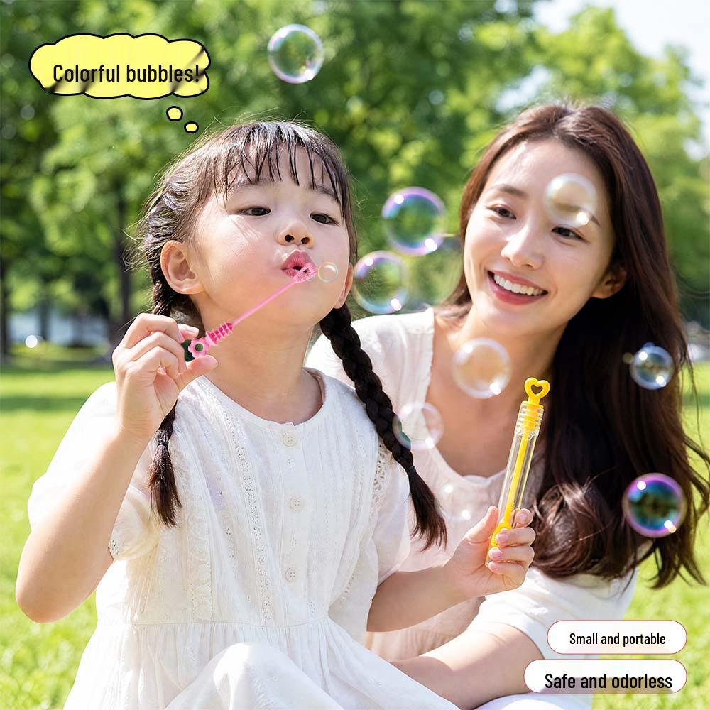 Kids' Safe Mini Test Tube Bubble Wand - Portable Handheld Bubble Toy
