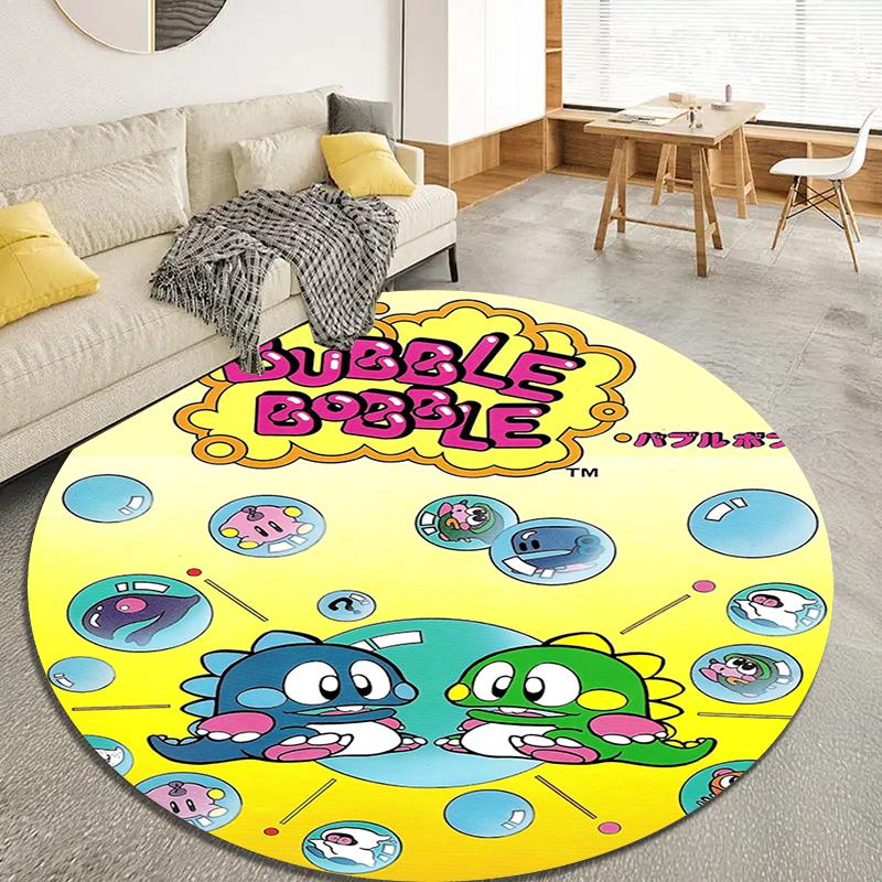 Bubble Bobble Round Area Rug,Carpet Rug for Living Room Bedroom Sofa Playroom Decor,Non-slip Floor Mat41
