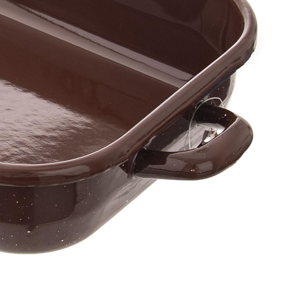 Rectangular enameled roasting pan BROWN 2.2 l, 34x18.5x6.5 cm