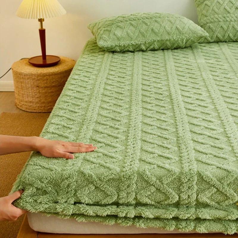 150x200/180x200/200x220 см Коралловая бархатная простыня Покрывало молочный бархатный защитный чехол для матраса Зимнее плюшевое изоляционное покрывало