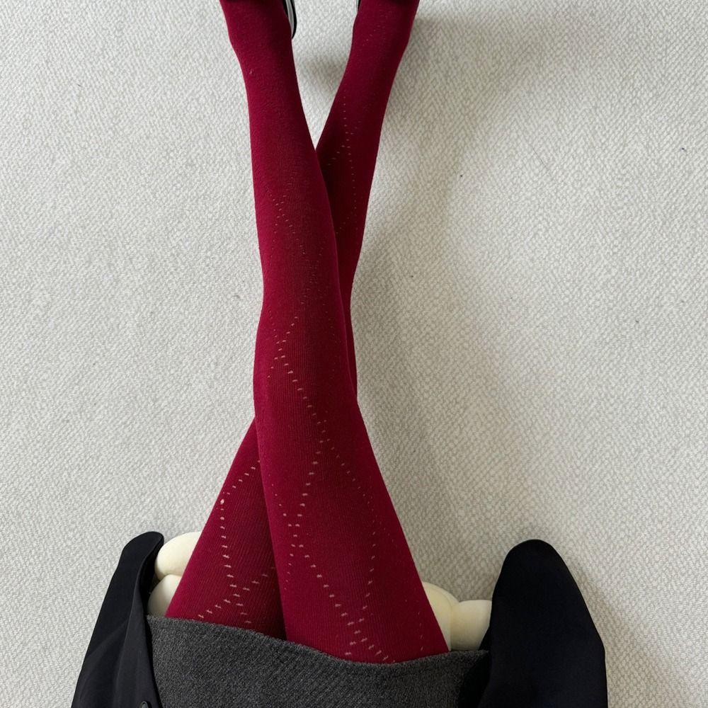 Теплые вязаные жаккардовые колготки облегающего силуэта модные колготки Осень Зима