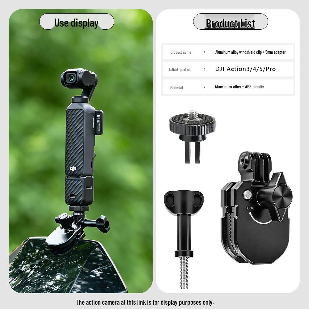 Зажим для лобового стекла DJI Action 6/5 Pro и Аксессуары: Водонепроницаемый кейс для езды на велосипеде GoPro
